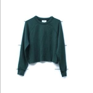 Aerie Crop Shirt Long Sleeve Crewneck Pullover